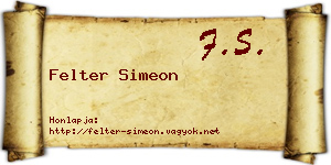 Felter Simeon névjegykártya